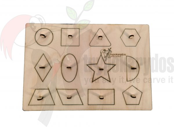 Παζλ με Σφηνώματα Γεωμετρικά Σχήματα μέθοδος Montessori (Μοντεσσόρι) (Κωδ. 00851)