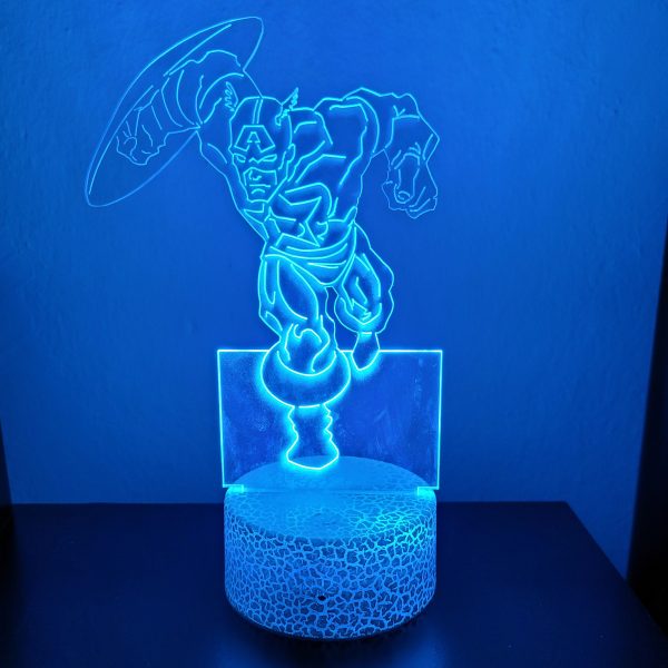 Φωτιστικό Plexiglass LED RGB Captain America