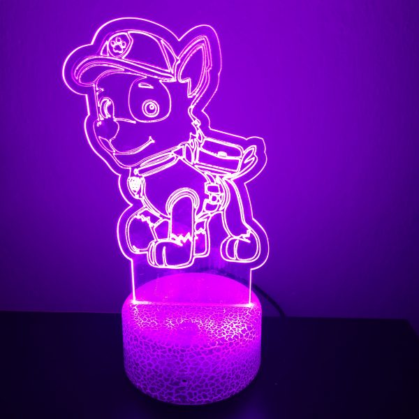 Φωτιστικό Plexiglass LED RGB Paw Patrol Rocky