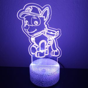 Φωτιστικό Plexiglass LED RGB Paw Patrol Rocky