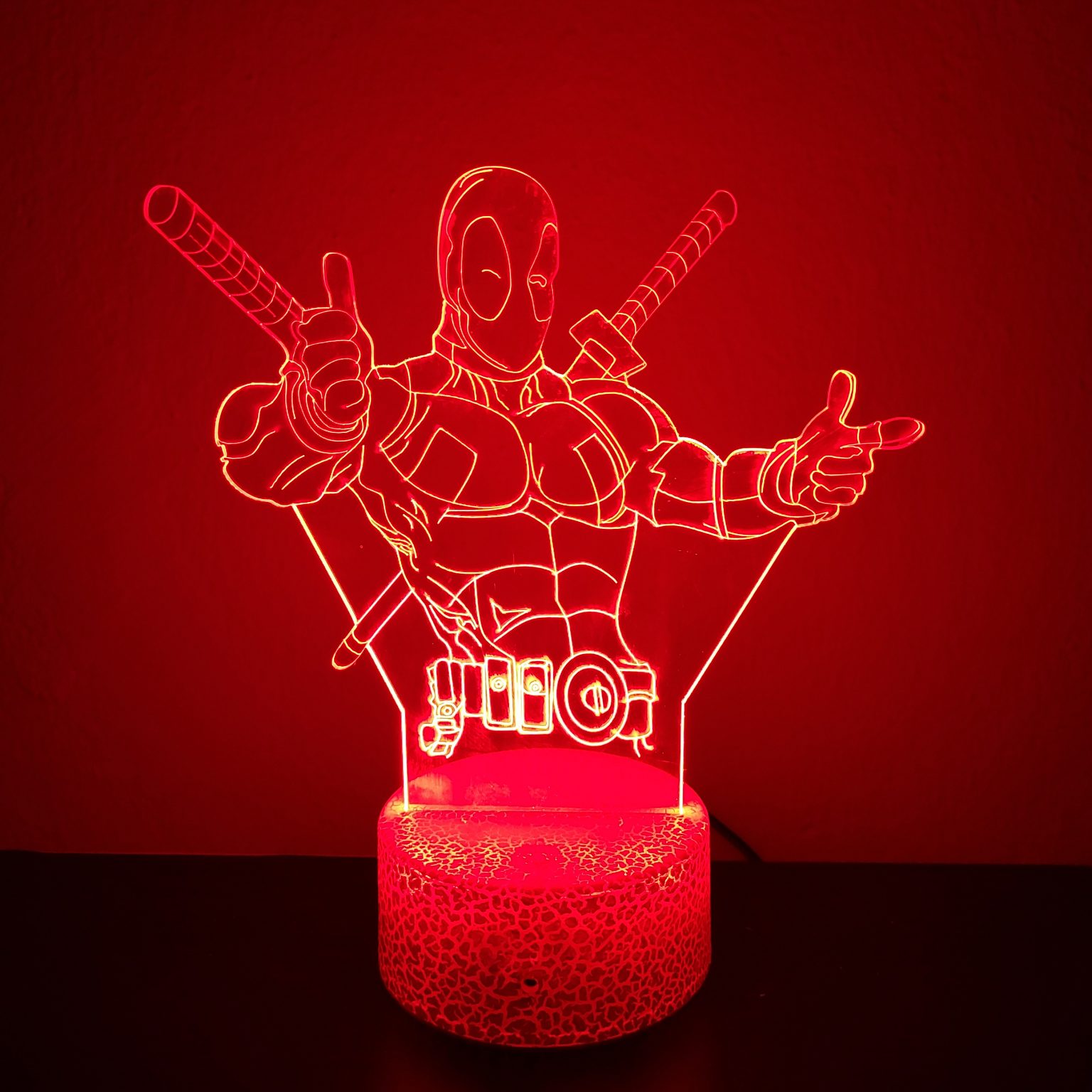 Φωτιστικό Plexiglass LED RGB Deadpool