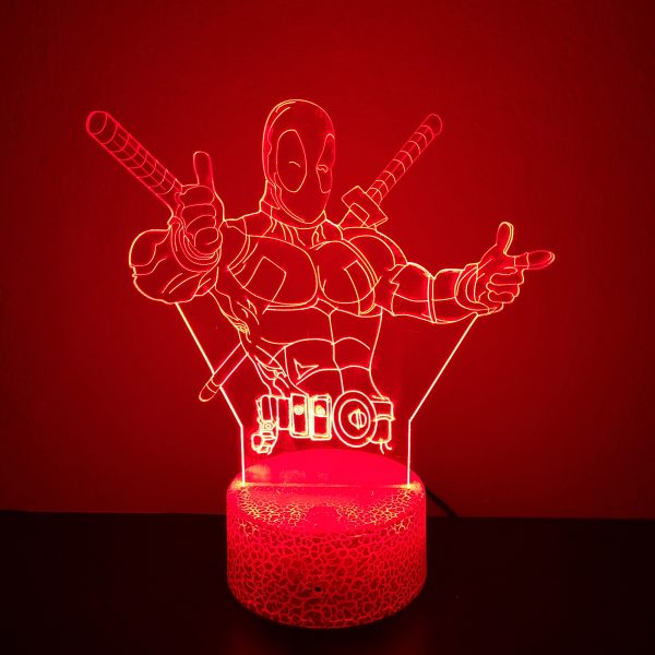 Φωτιστικό Plexiglass LED RGB Deadpool