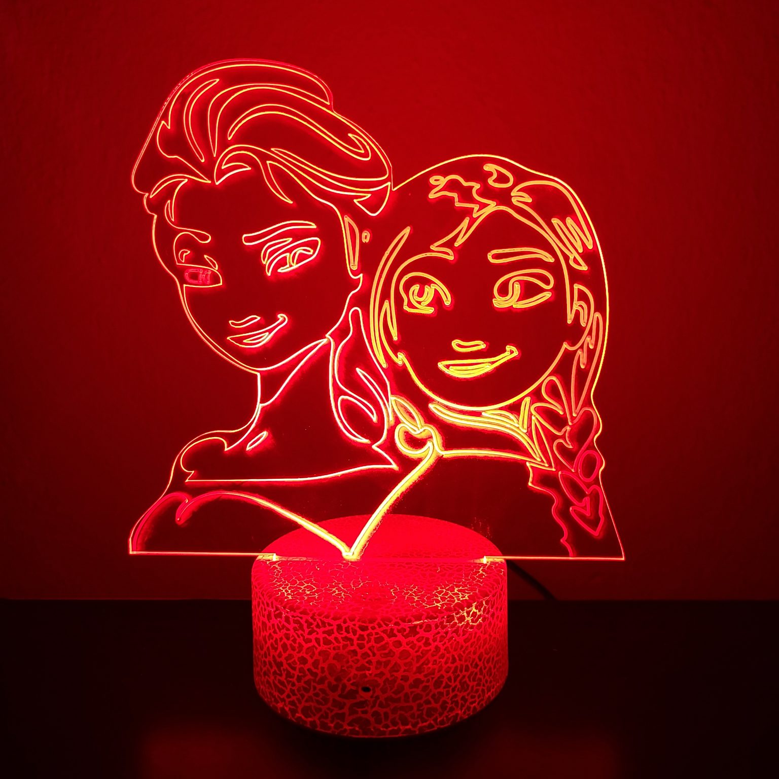Φωτιστικό Plexiglass LED RGB Frozen Elsa & Anna