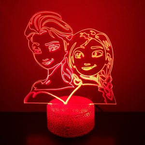 Φωτιστικό Plexiglass LED RGB Frozen Elsa & Anna