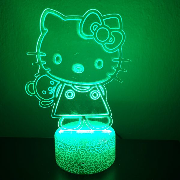 Φωτιστικό Plexiglass LED RGB Hello Kitty