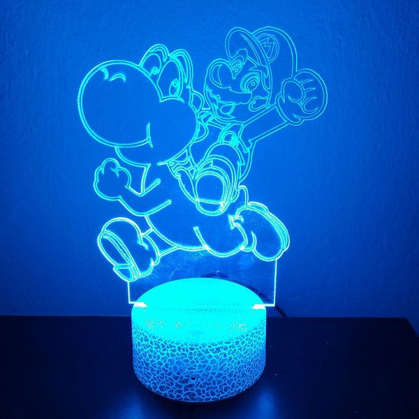 Φωτιστικό Plexiglass LED RGB Super Mario & Yoshi
