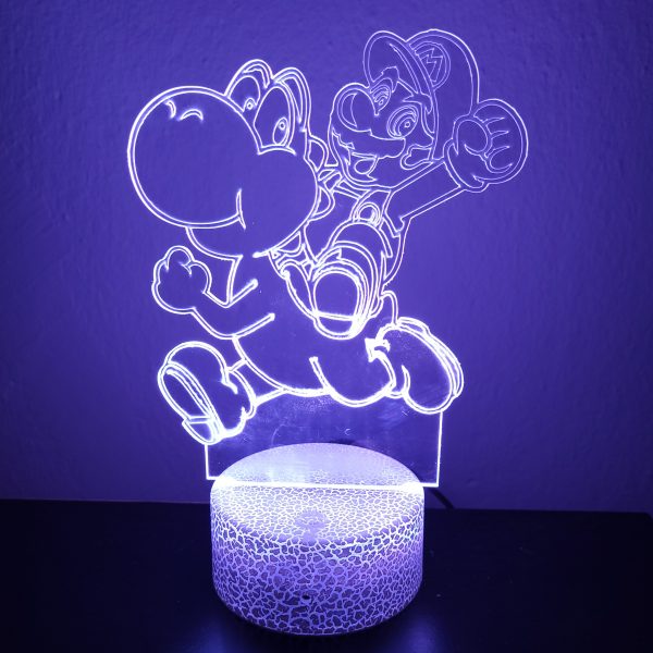 Φωτιστικό Plexiglass LED RGB Super Mario & Yoshi