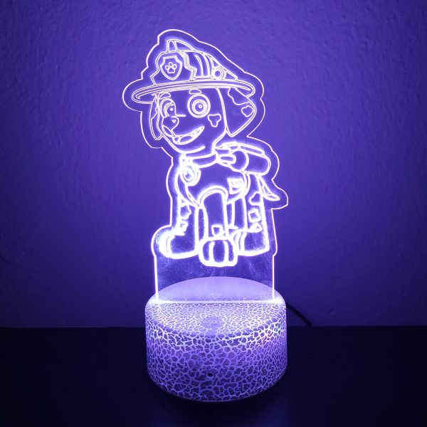 Φωτιστικό Plexiglass LED RGB Paw Patrol Marshall